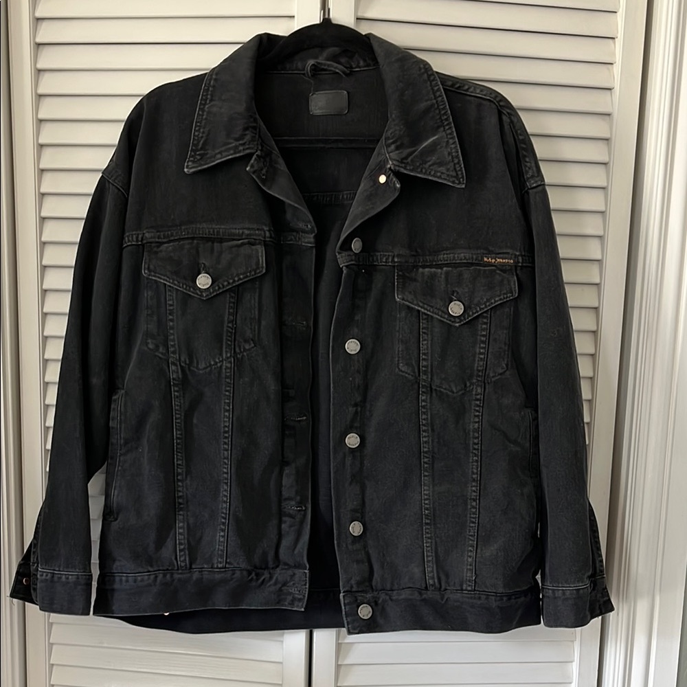 Nudie Elin Trace Men's Black Denim Jacket